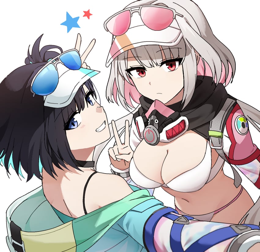 marlene and debi (black survival and 1 more) drawn by lix_(iroiro3843)