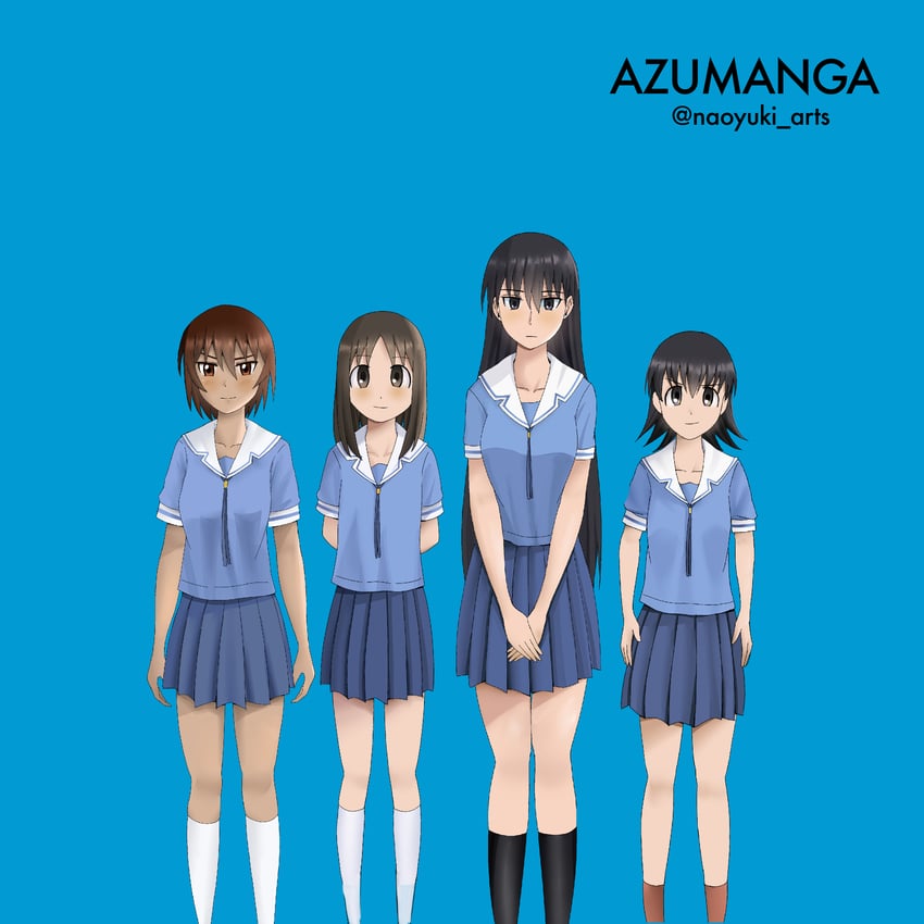 kasuga ayumu, sakaki, takino tomo, and kagura (azumanga daioh and 1 more) drawn by naoyuki_arts