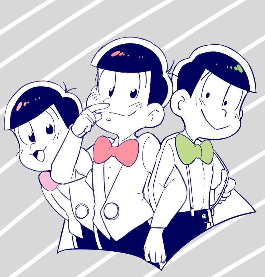 matsuno osomatsu, matsuno choromatsu, and matsuno todomatsu (osomatsu and 1 more) drawn by jikuno