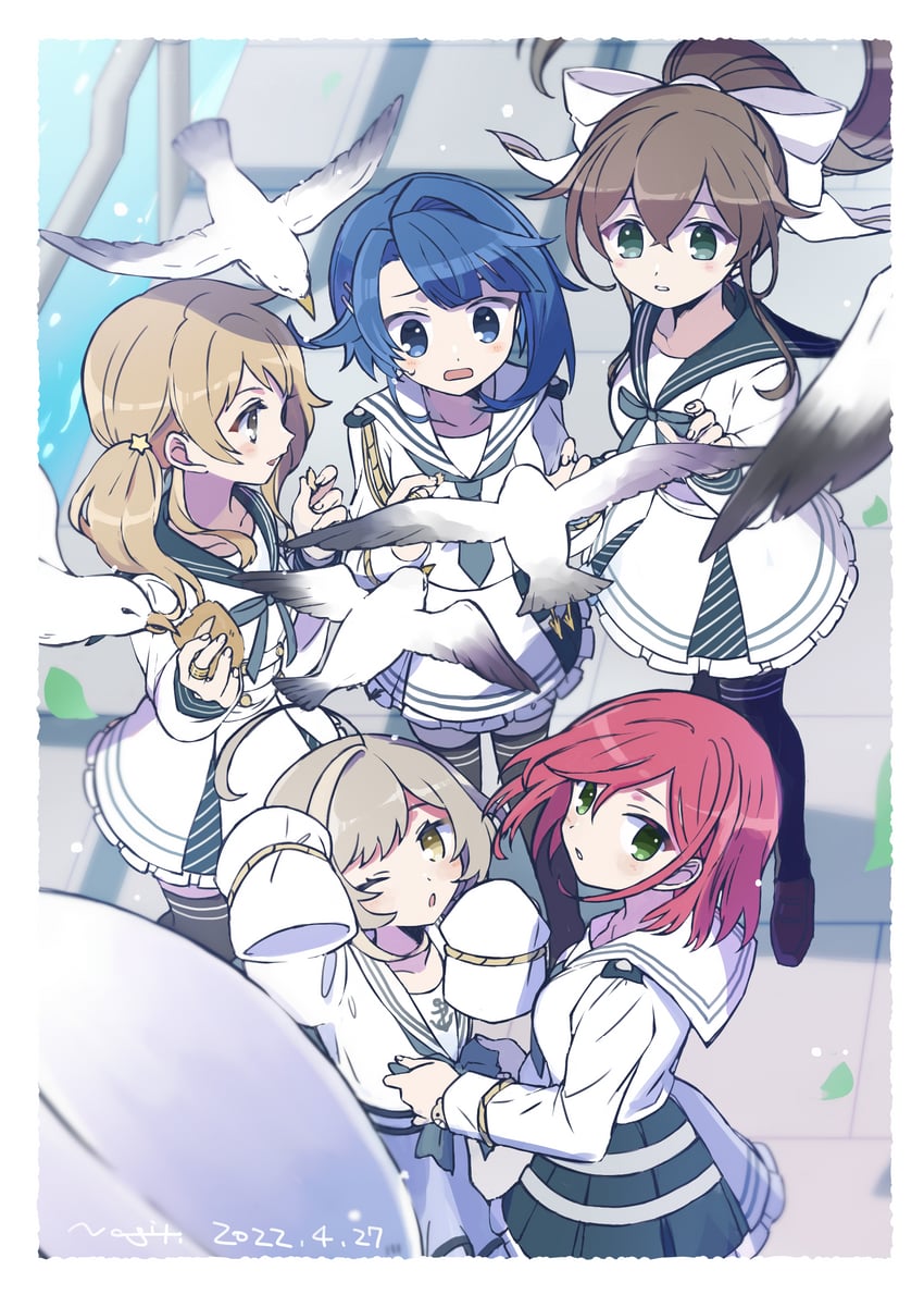 aizawa kazuha, sasaki ran, serizawa chikaru, iijima renka, and hatsukano yo (assault lily) drawn by nagi_(namae11x)