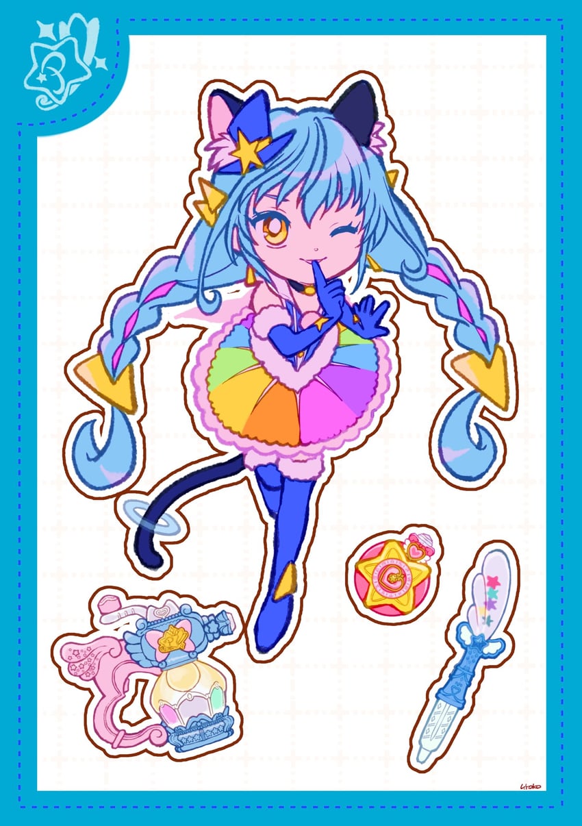 yuni and cure cosmo (precure and 1 more) drawn by uwded_207
