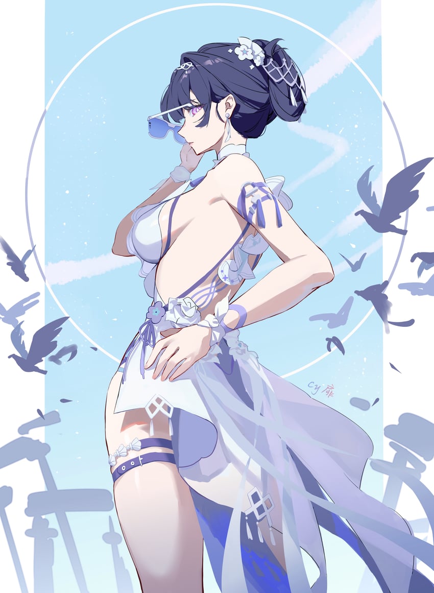 raiden mei (honkai and 1 more) drawn by cy_fei