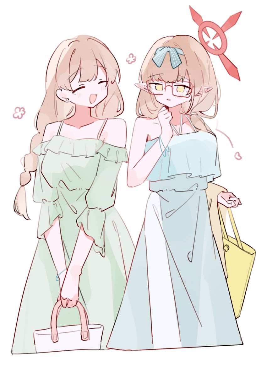 sensei, female sensei, and chinatsu (blue archive) drawn by rco_as