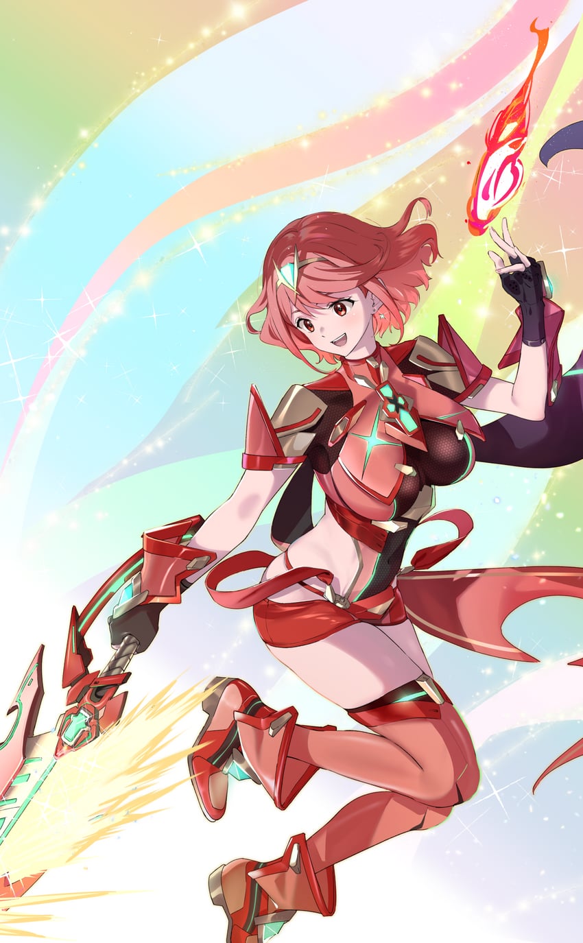 pyra (xenoblade chronicles and 1 more) drawn by taromarun