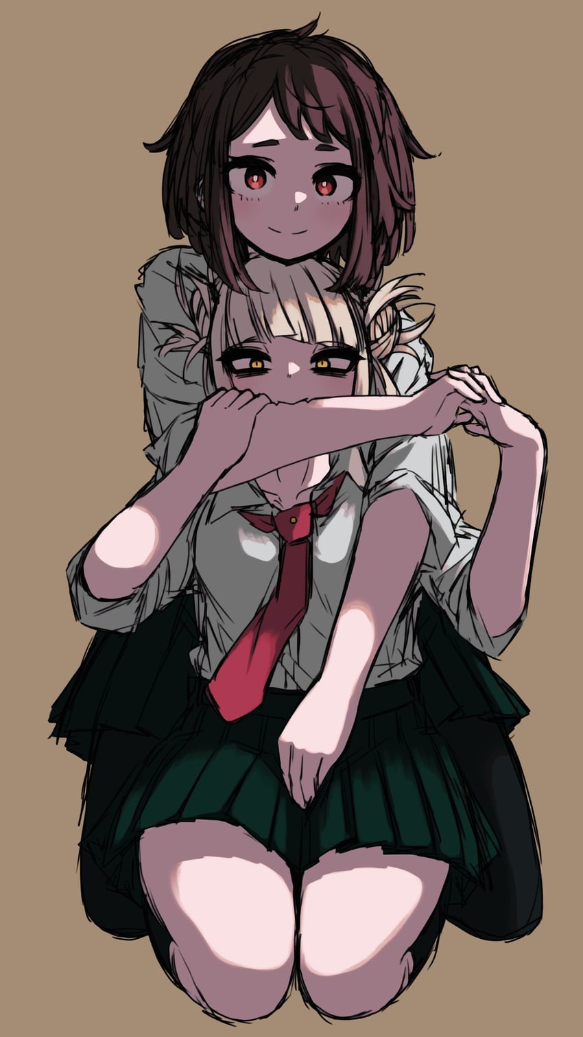 uraraka ochaco and toga himiko (boku no hero academia) drawn by ginjaeru