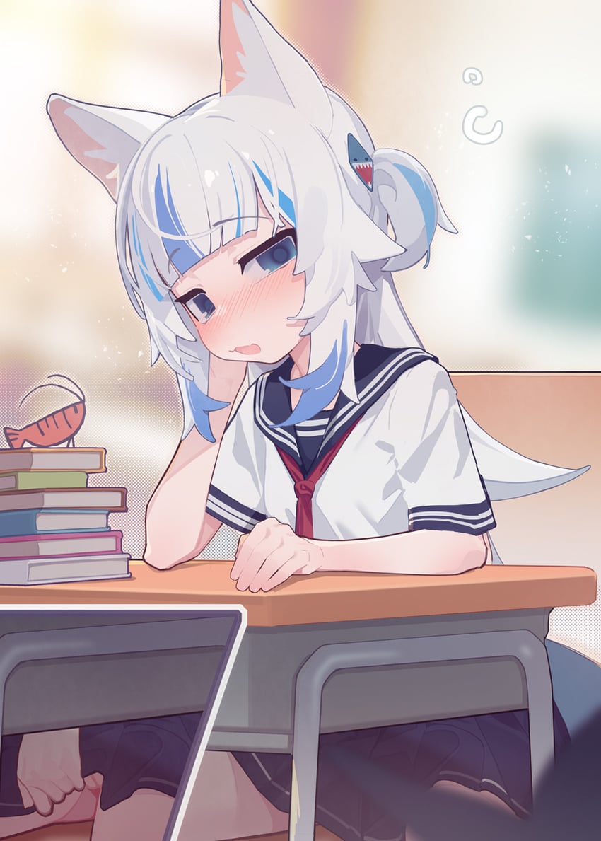 gawr gura and ebi-chan (hololive and 1 more) drawn by ahedtra