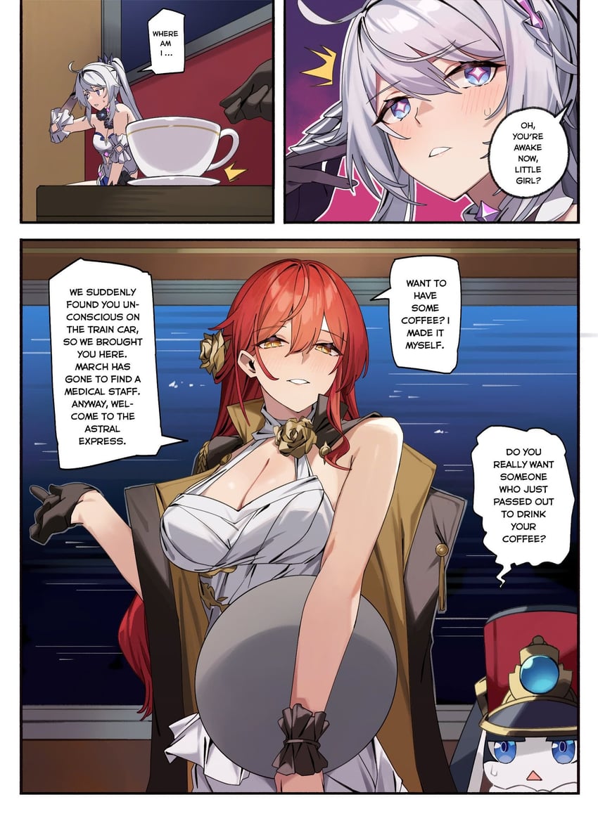 kiana kaslana, himeko, and pom-pom (honkai and 2 more) drawn by heta