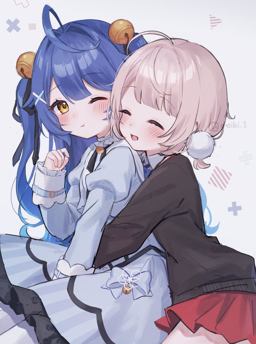 shigure ui and amamiya kokoro (nijisanji and 1 more) drawn by meibi_1