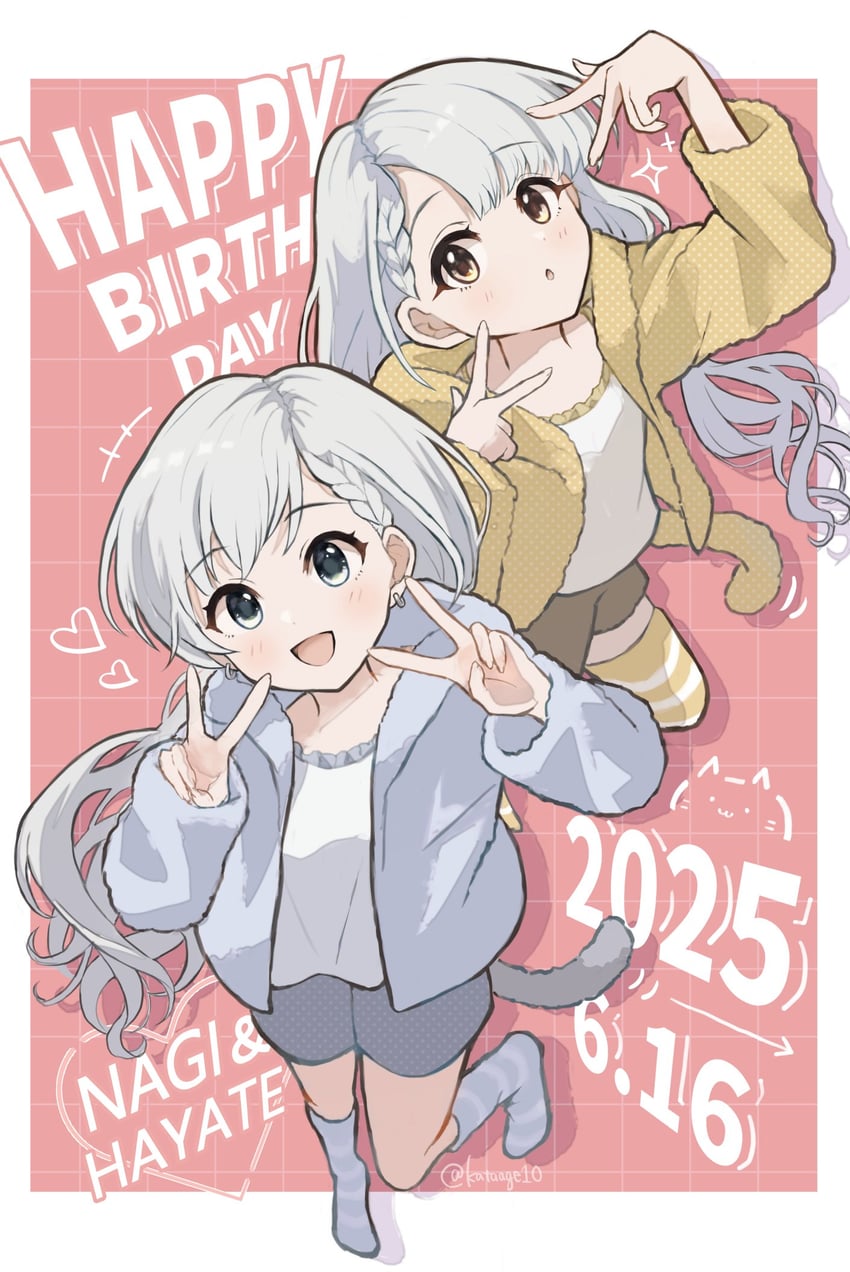 hisakawa hayate and hisakawa nagi (idolmaster and 2 more) drawn by kataageteto