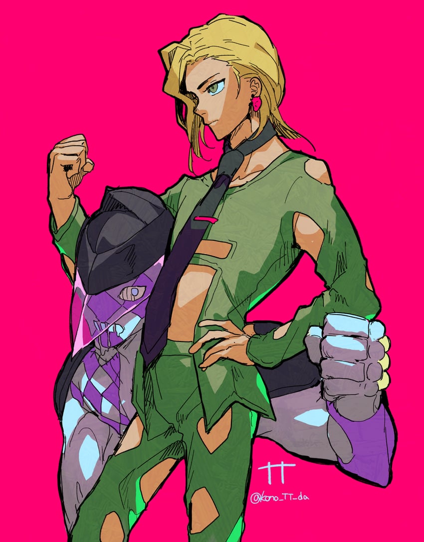pannacotta fugo and purple haze (jojo no kimyou na bouken and 1 more) drawn by kono_tt_da