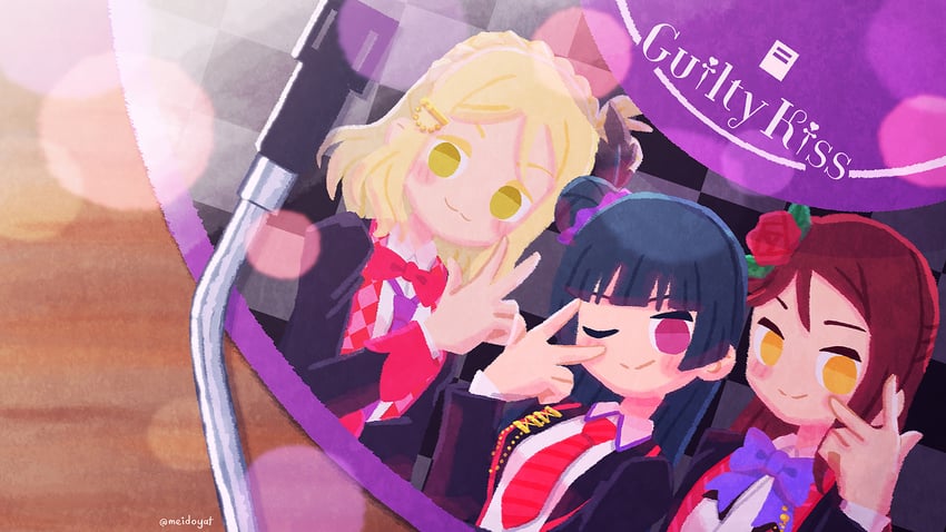 tsushima yoshiko, sakurauchi riko, and ohara mari (love live! and 1 more) drawn by meidosan