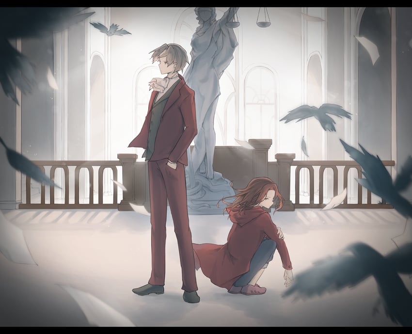miles edgeworth and simeon saint (ace attorney and 2 more) drawn by hitsuki0925