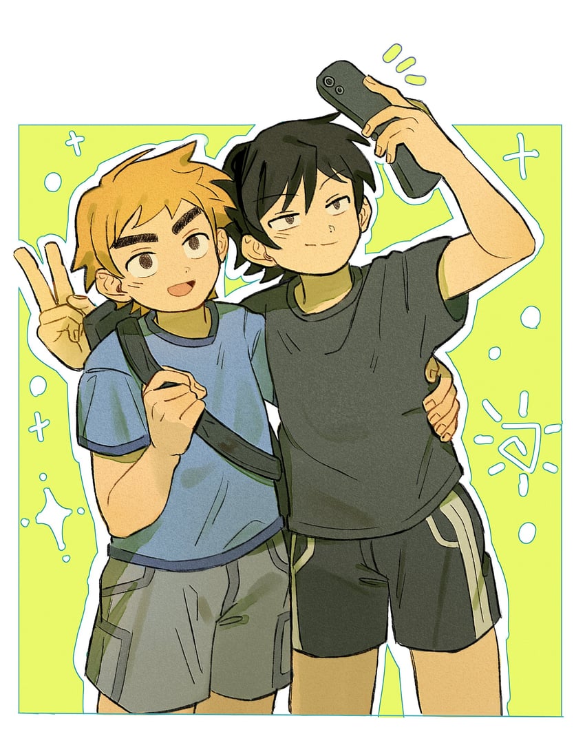 scott pilgrim and wallace wells (scott pilgrim) drawn by xxyang4747