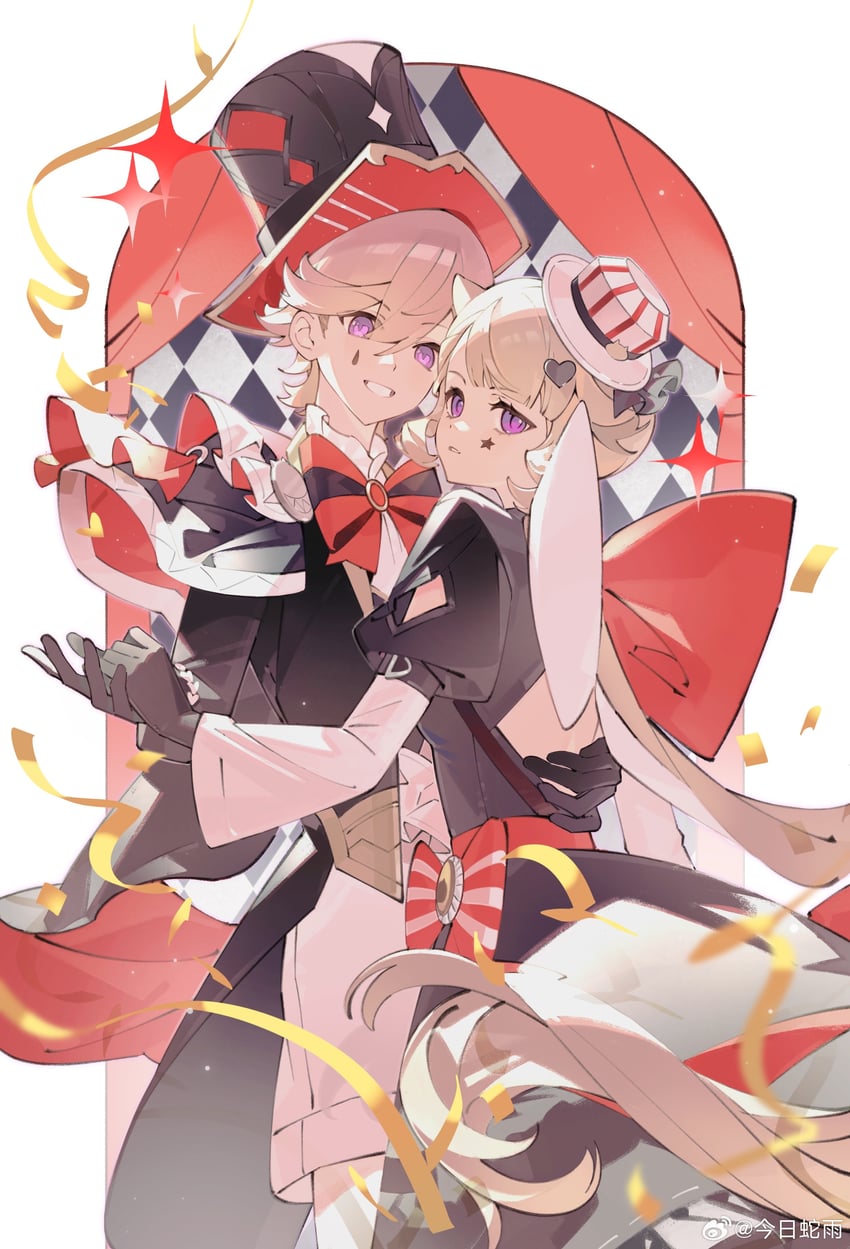 lynette and lyney (genshin impact) drawn by jinri_she_yu