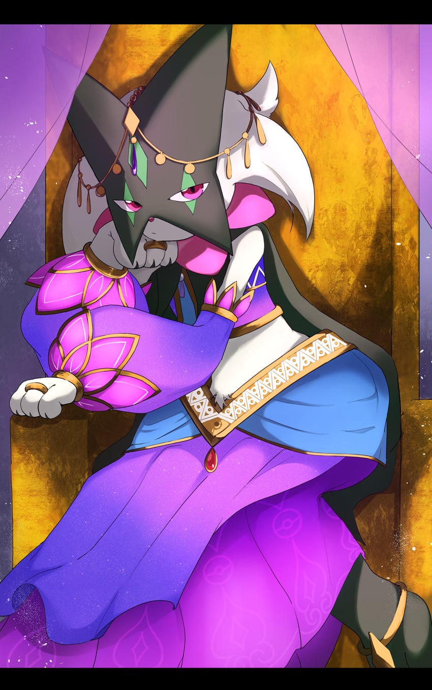 meowscarada (pokemon and 1 more) drawn by yuu_(yuu777hh)
