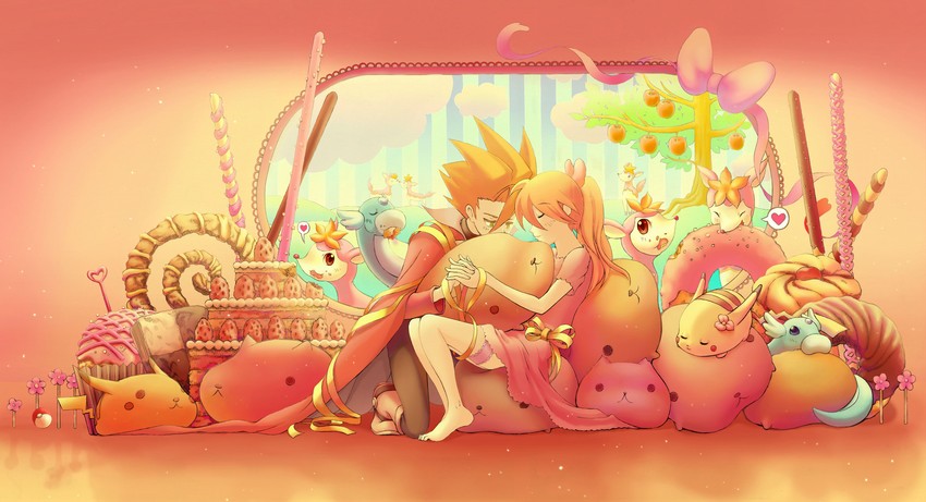 pikachu, lance, yellow, dratini, deerling, and 1 more (pokemon and 1 more) drawn by raatan
