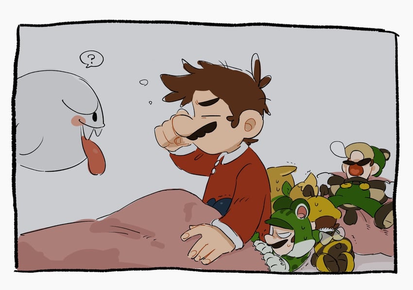 mario, luigi, boo, kitsune luigi, cat luigi, and 2 more (mario and 4 more) drawn by mimimi_(mimimim9999)