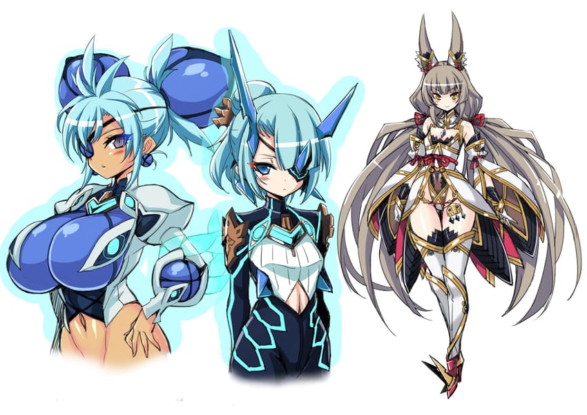 nia, praxis, and theory (xenoblade chronicles and 1 more) drawn by hata_(transistor_baby)