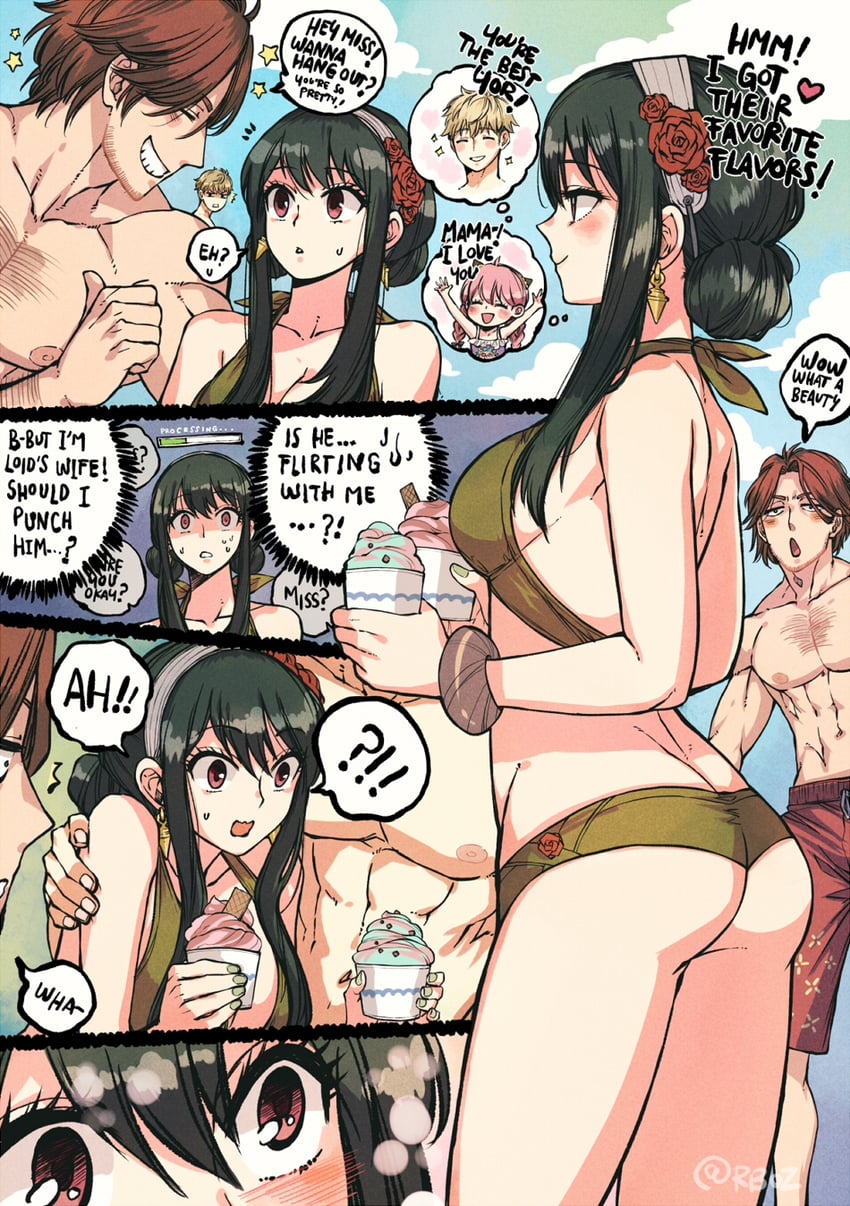 yor briar, anya, twilight, and daybreak (spy x family) drawn by rusky