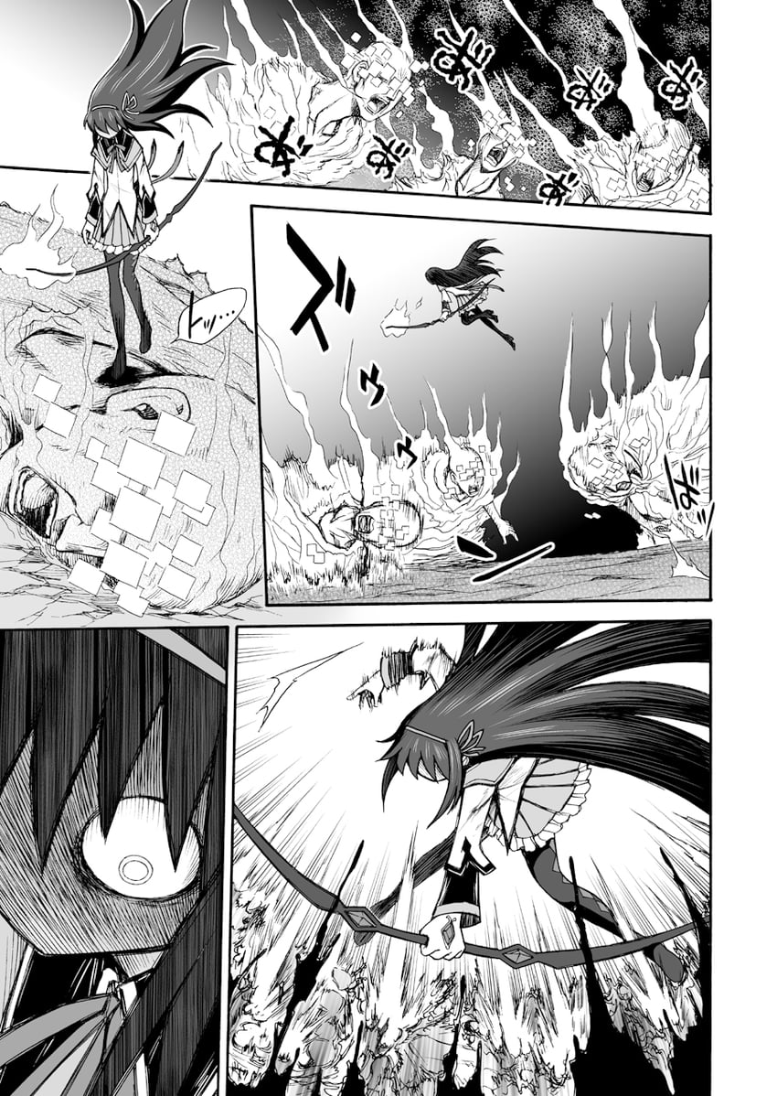 akemi homura and wraith (mahou shoujo madoka magica and 1 more) drawn by sca_jam