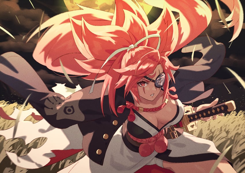 baiken (guilty gear and 1 more) drawn by yagi2013