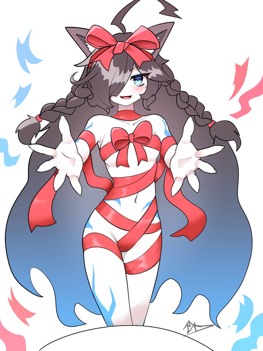 kasli and dark kasli (nyanko daisensou) drawn by rak_rak_yee