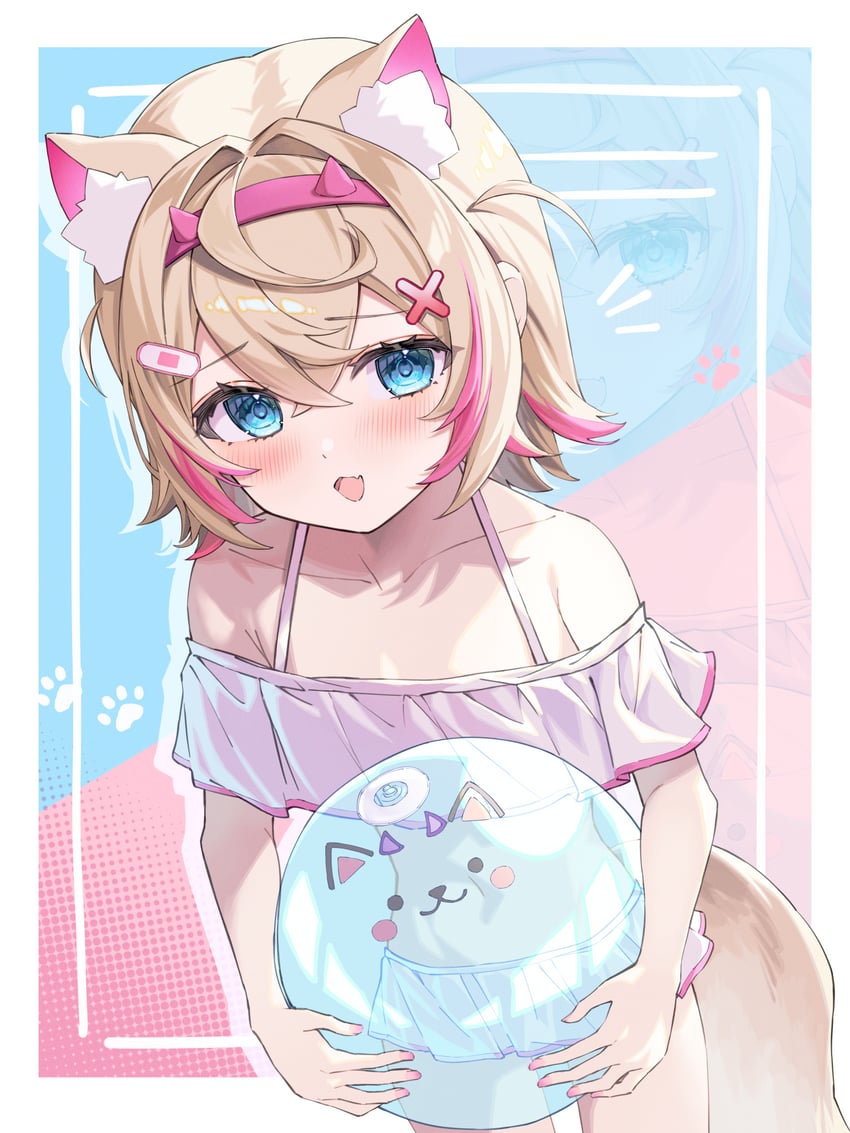 mococo abyssgard and perroccino (hololive and 1 more) drawn by hinatan_(hinatan_krnk)