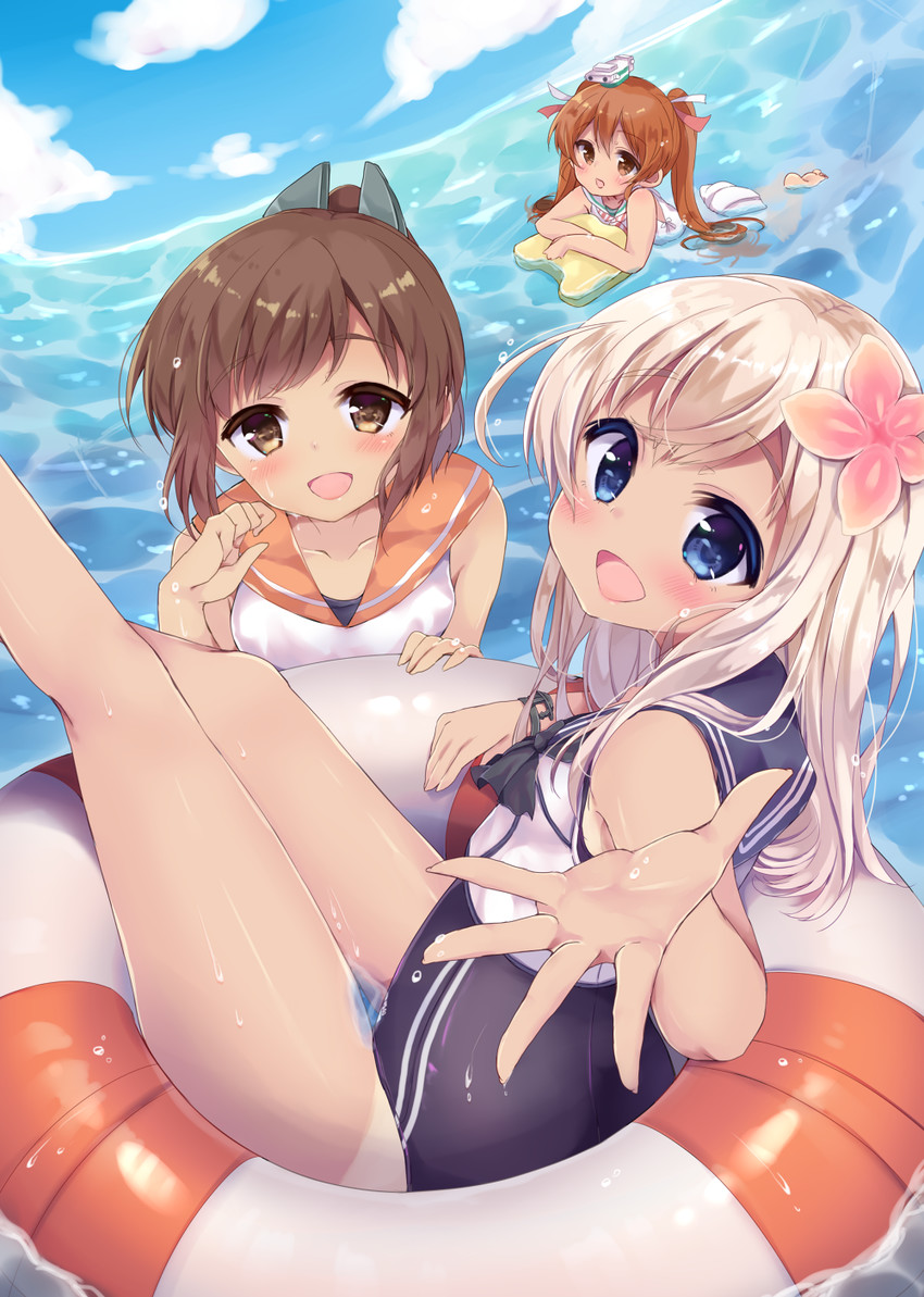 ro-500, i-401, and libeccio (kantai collection) drawn by momoirone