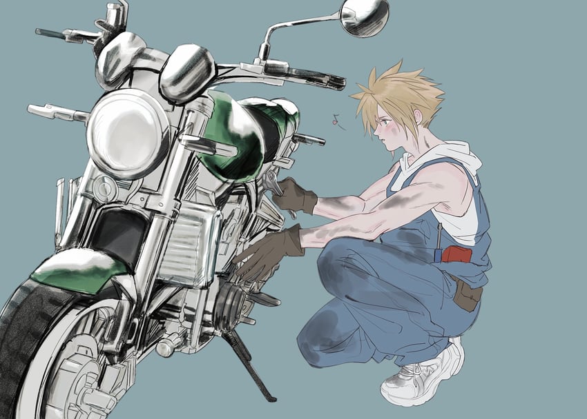 cloud strife (final fantasy and 1 more) drawn by aaamber_22