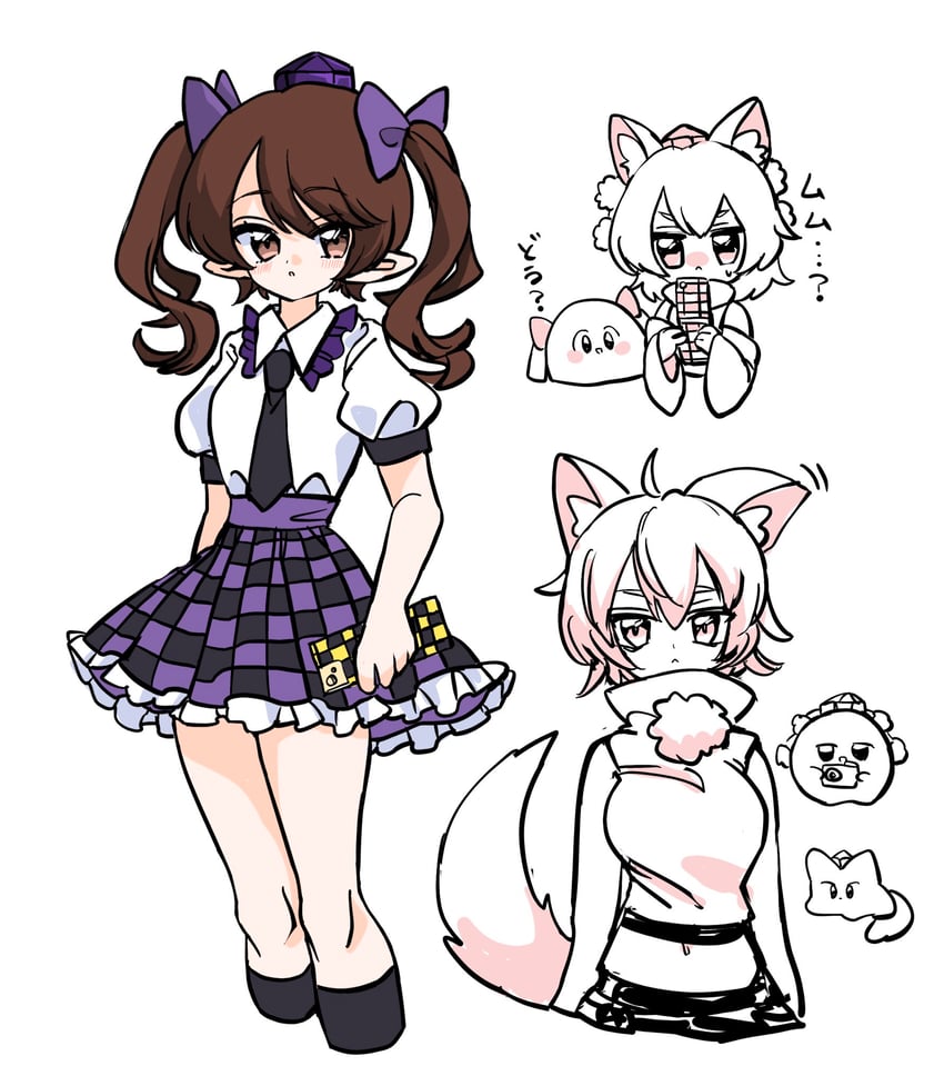 shameimaru aya, inubashiri momiji, and himekaidou hatate (touhou) drawn by gao_wanwan