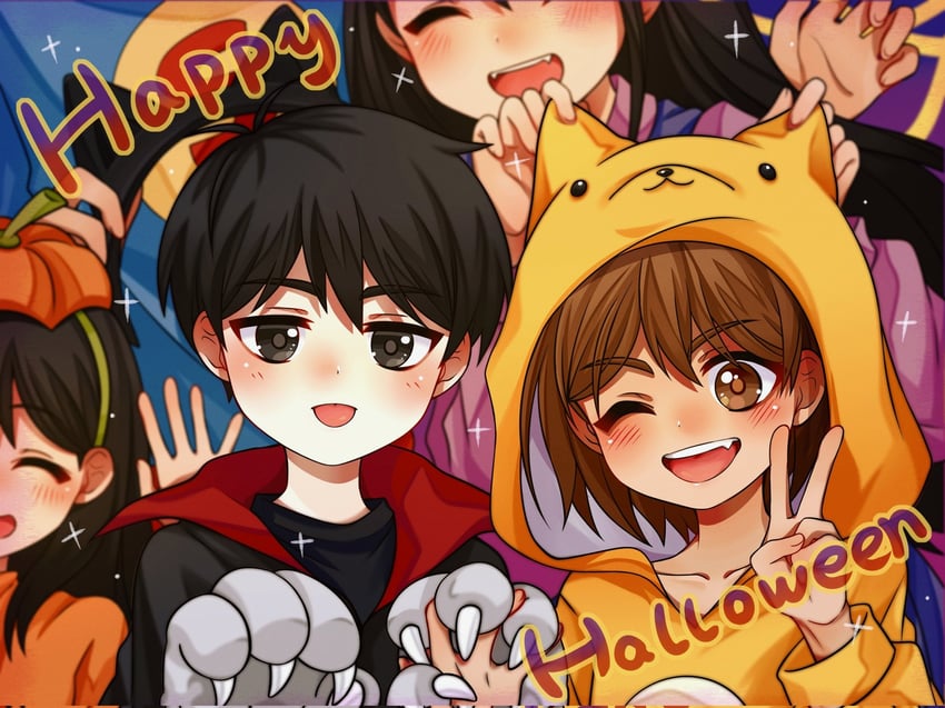 sunny, aubrey, kel, mari, and hero (omori) drawn by linglanjunying