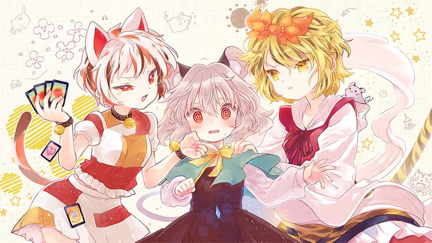 nazrin, toramaru shou, and goutokuji mike (touhou) drawn by biyon