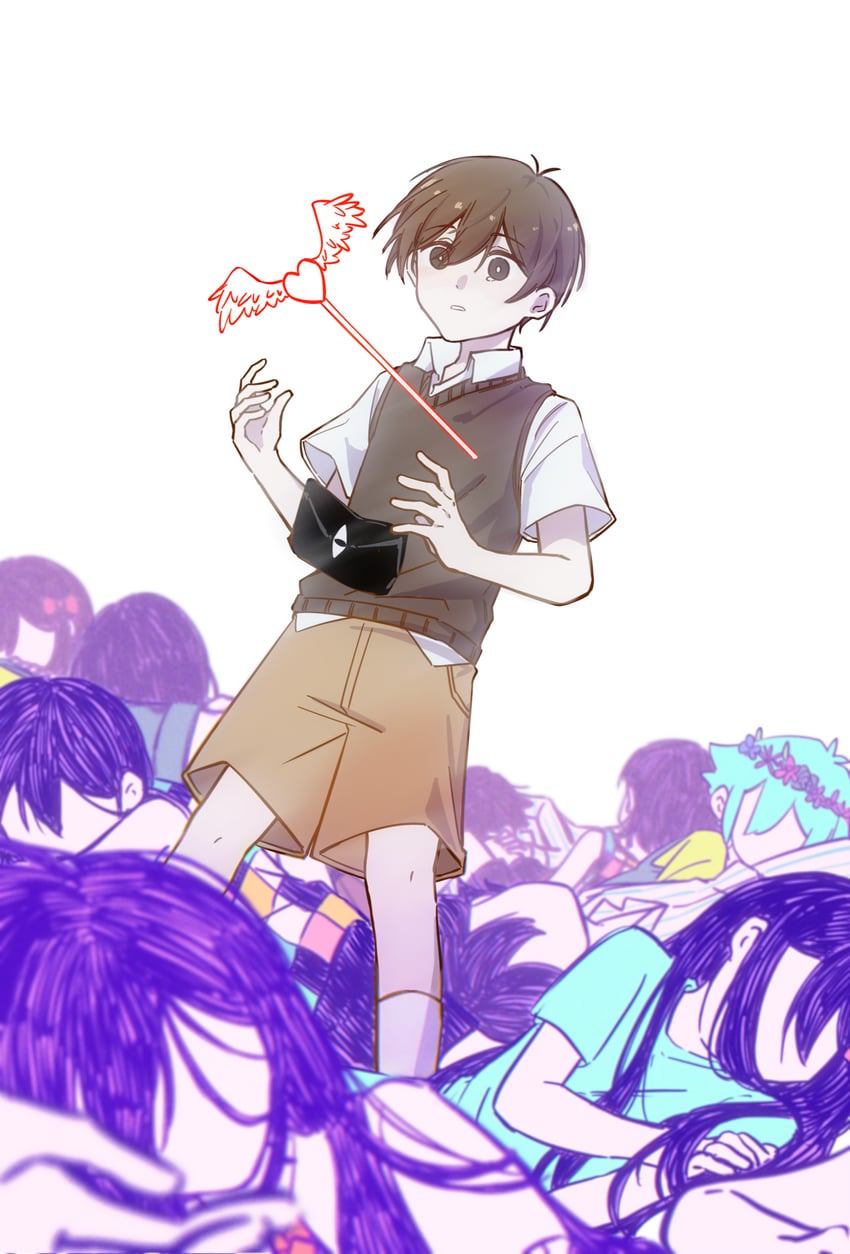 sunny, basil, aubrey, mari, kel, and 2 more (omori and 1 more) drawn by bailan1130