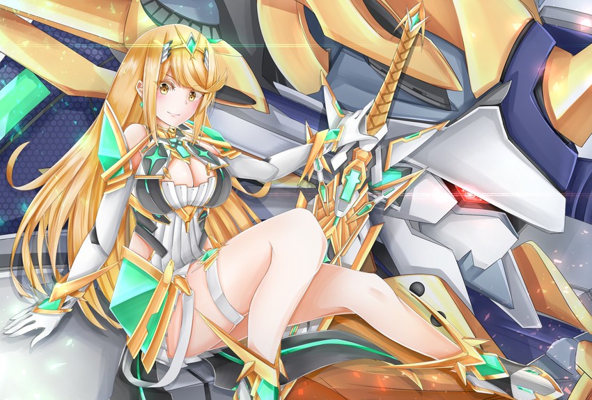 mythra and siren (xenoblade chronicles and 1 more) drawn by sarasadou_dan