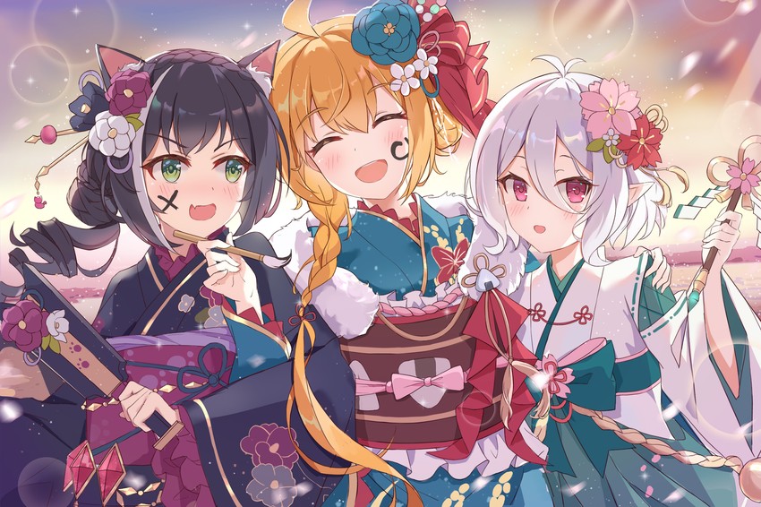 karyl, kokkoro, and pecorine (princess connect!) drawn by serika