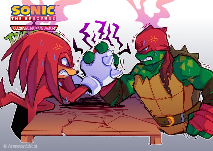 knuckles the echidna and raphael (sonic and 1 more) drawn by arsworlds
