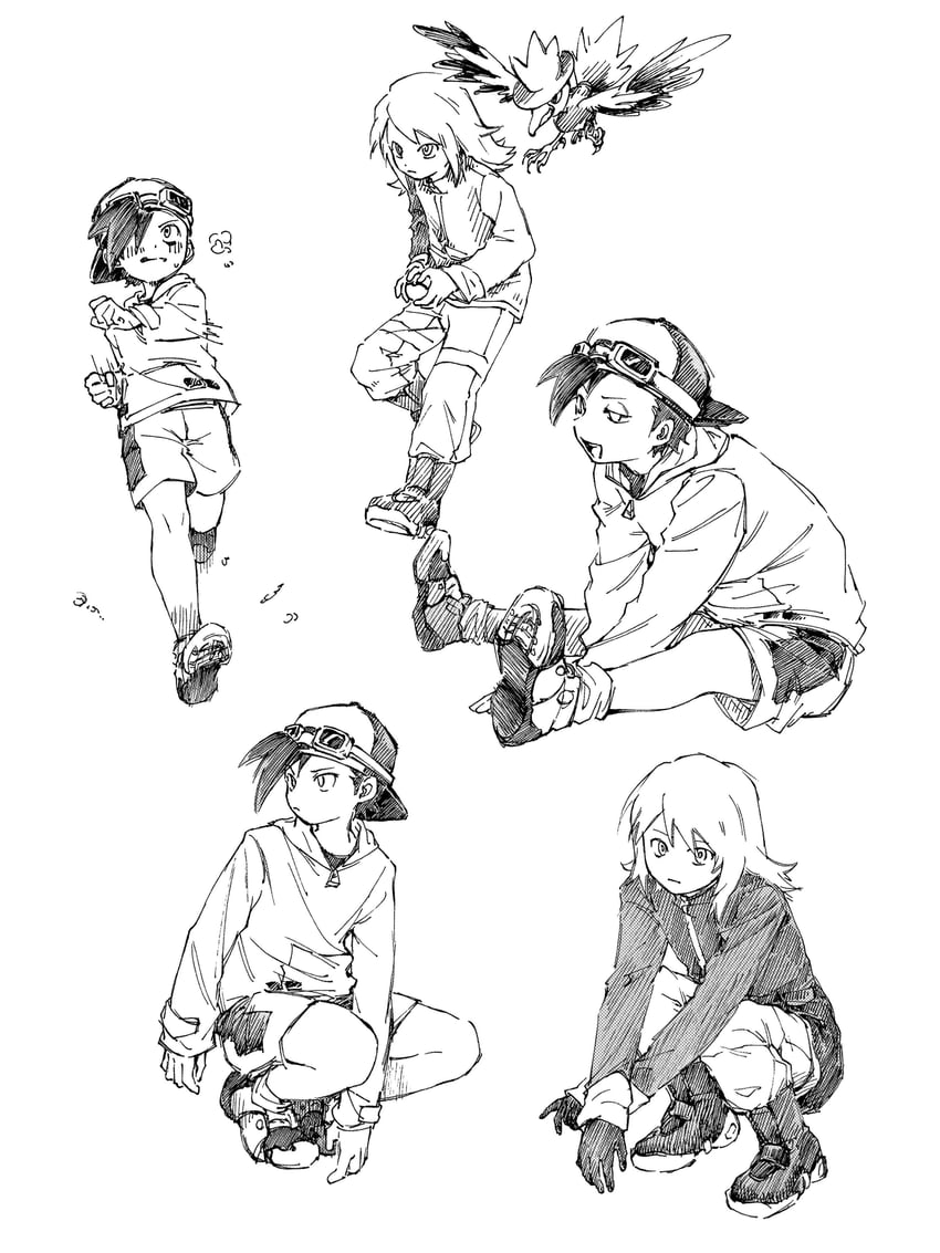 ethan, silver, and murkrow (pokemon and 1 more) drawn by tan_carbonnn