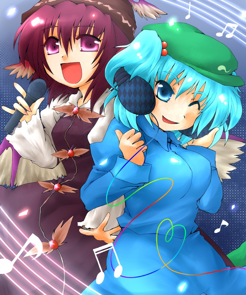 kawashiro nitori and mystia lorelei (touhou) drawn by suna_kiririto