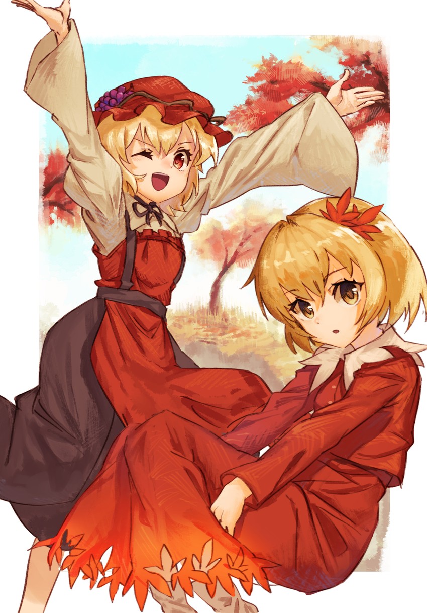 aki minoriko and aki shizuha (touhou) drawn by yanyan_(shinken_gomi)