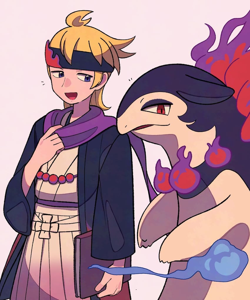 hisuian typhlosion and morty (pokemon and 1 more) drawn by tyako_089
