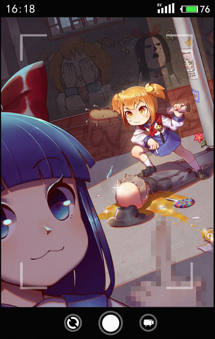 popuko, pipimi, and hoshifuri sosogu (poptepipic and 1 more) drawn by pu_shu