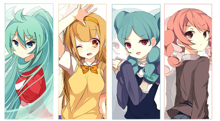 nanobana kinako, beta, gouenji yuuka, and manto (inazuma eleven and 2 more) drawn by saionji_yuri