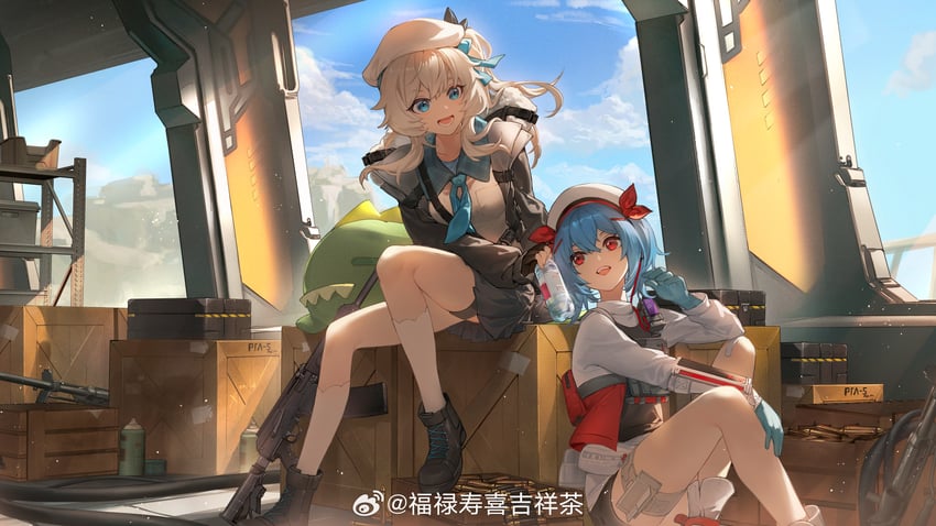 colphne, vepley, and mr. pizza (girls' frontline and 1 more) drawn by luckytea_777