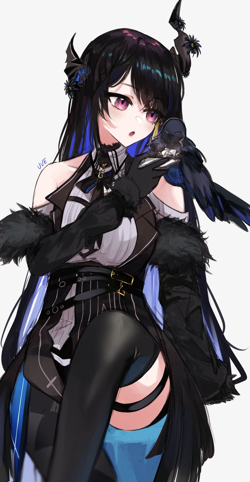 nerissa ravencroft and shadow (hololive and 1 more) drawn by uve