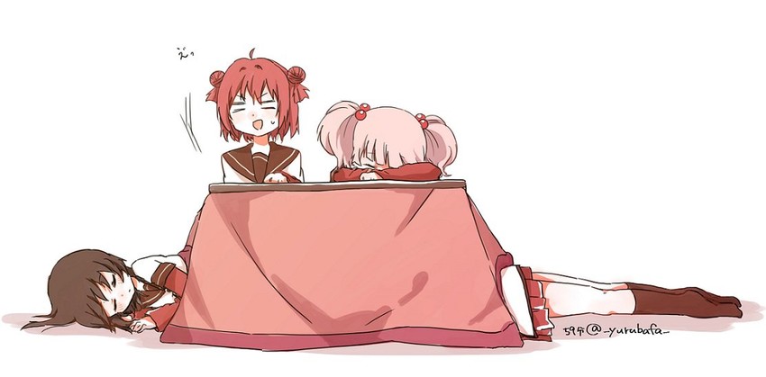 toshinou kyouko, akaza akari, funami yui, and yoshikawa chinatsu (yuruyuri) drawn by bafarin