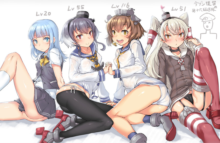 admiral, amatsukaze, yukikaze, tokitsukaze, and hatsukaze (kantai collection) drawn by imazon