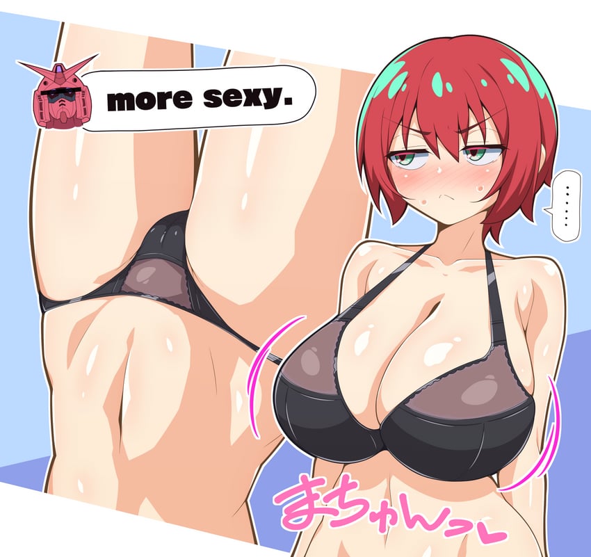 amate yuzuriha and red gundam (gundam and 1 more) drawn by kumanosita