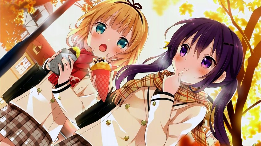 kirima syaro and tedeza rize (gochuumon wa usagi desu ka?) drawn by koi_(koisan)