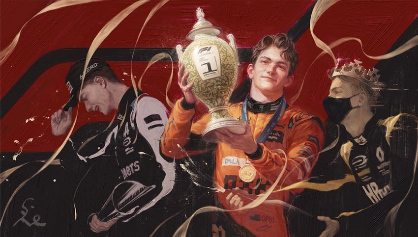 oscar piastri (real life and 1 more) drawn by chanasykine