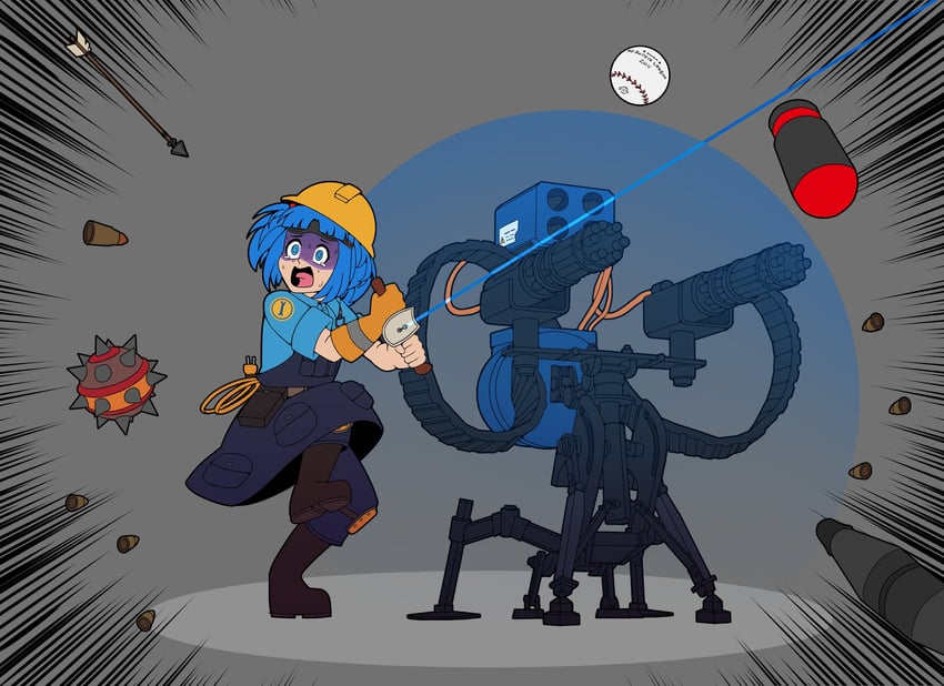 kawashiro nitori, engineer, and blu engineer (touhou and 2 more) drawn by aimturein